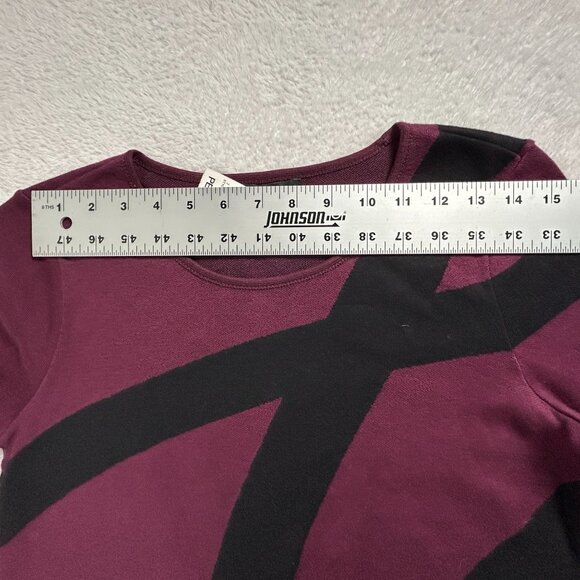 Alfani Womens Berry Jam Long Sleeve Asymmetrical Tunic Top PS Petite Small New - Picture 6 of 8